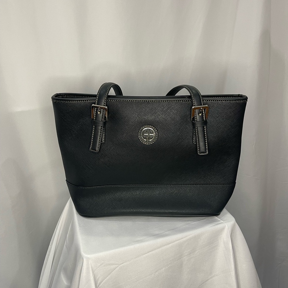 Black Leather Tote Bag